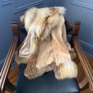Lamb skin and Fox fur Leather Coat Women CHOOSEN